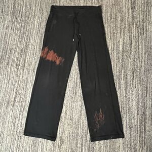 Danskin Now Womens Medium Athletic YOGA Goth Pants Black Drawstring‎ Grunge